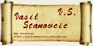 Vasil Stanovčić vizit kartica
